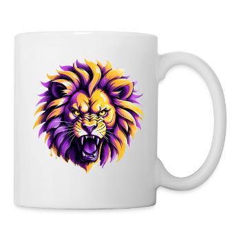 Lion jaune et violet Los Angeles - Mug blanc - blanc - Droite
