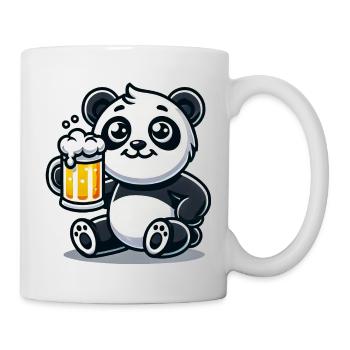 Cute Panda Drinking Beer - Tasse - Weiß - Rechts
