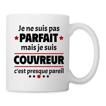 Pas parfait mais couvreur, fête des pères, noël - Mug blanc - blanc - Droite