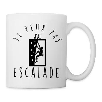 Je peux pas, j'ai escalade. - Mug blanc - blanc - Droite