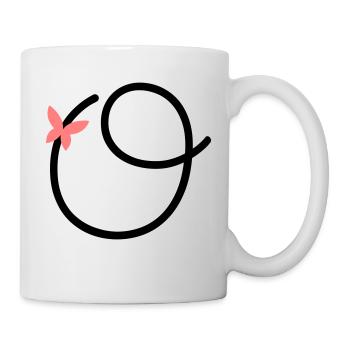 Lettre O Papillon Lettre - Mug blanc - blanc - Droite
