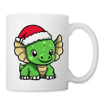 Dinosaure tricératops Noël - Mug blanc - blanc - Droite