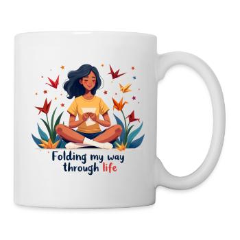 Folding my way through life - Origami falten - Mug - white - Right