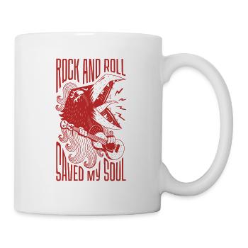 Rock and Roll Saved My Soul – Style de tatouage rétro - Mug blanc - blanc - Droite