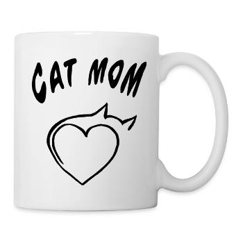 Cat Mom: Heart & Whiskers Design - Tasse - Weiß - Rechts