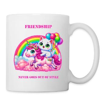 Katze trifft Einhorn - Tasse - Weiß - Rechts