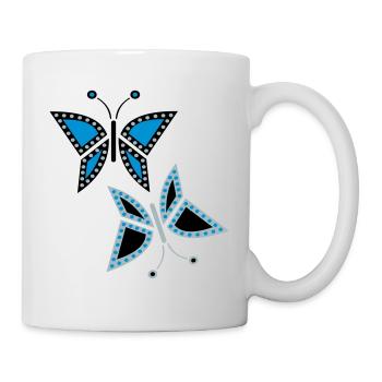 Papillons - Mug blanc - blanc - Droite