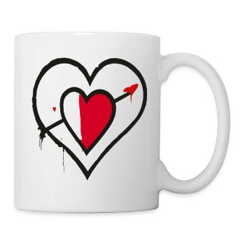 Herz für Kunstliebhaber - Tasse - Weiß - Rechts