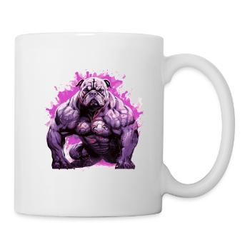 Bulldog Dog Muscles Bodybuilding - Mug - white - Right