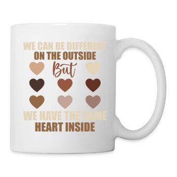 Same Heart Inside - Black History Month, Männer Frauen - Tasse - Weiß - Rechts
