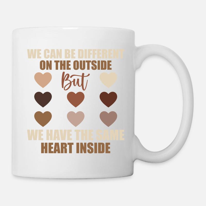 Same Heart Inside - Black History Month, Männer Frauen - Tasse - Weiß