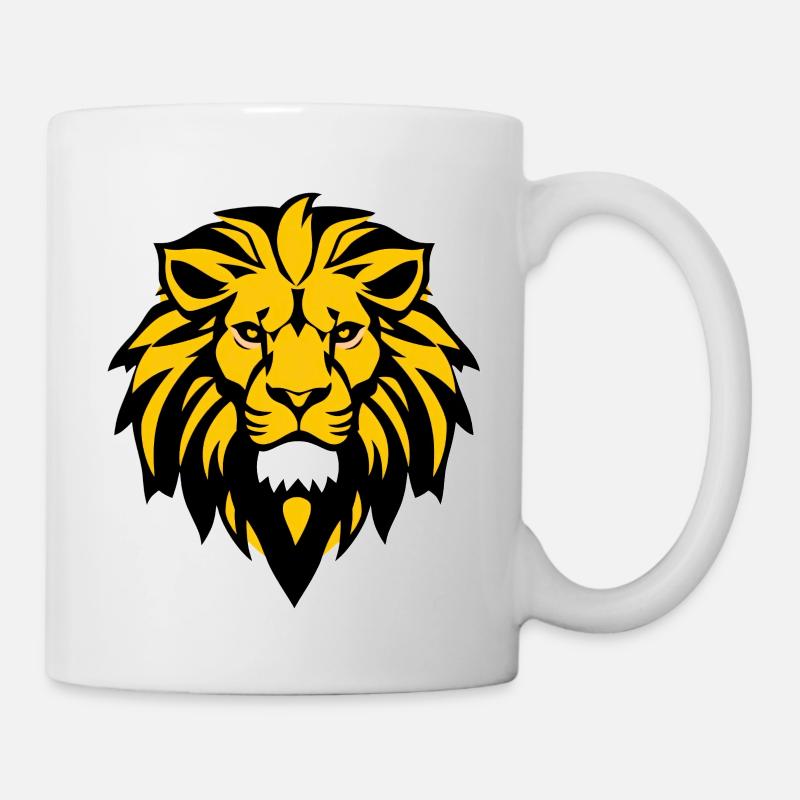 Lion - Logo - Jaune - Mug blanc - blanc
