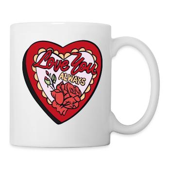 Love You Always – Romantisches Retro-Herz - Tasse - Weiß - Rechts