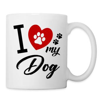 I love my dog dog - Mug - white - Right