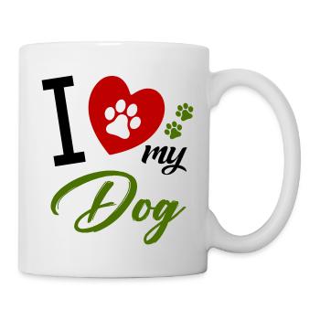 i love my dog 1 - Tasse - Weiß - Rechts