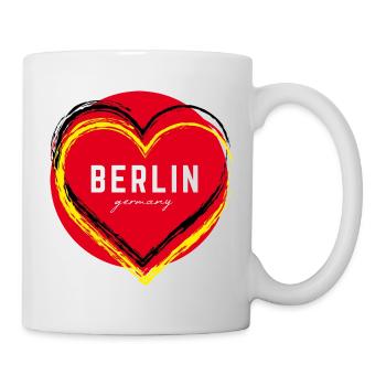 Berlin Deutschland Fan Flagge Design T Shirt - Tasse - Weiß - Rechts