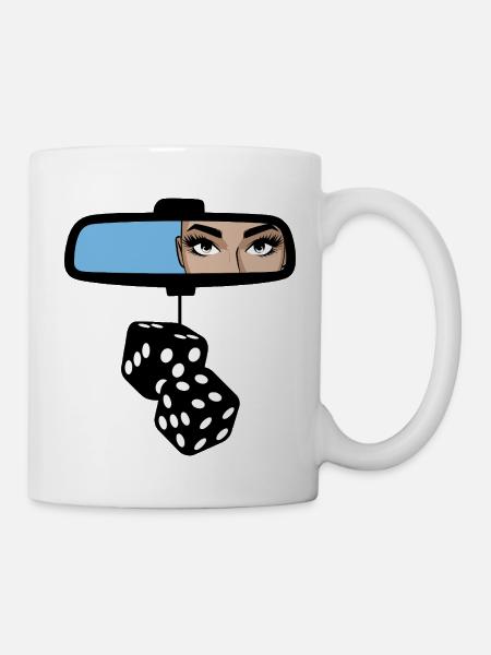Rückspiegel Augen - Tasse - Weiß