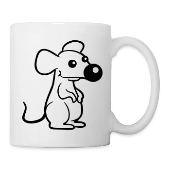 Maus Große Nase Mäuschen Kleine Ratte Nager Süß - Tasse - Weiß - Rechts