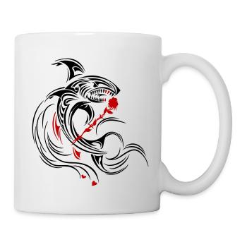 Shark with Rose - Mug - white - Right