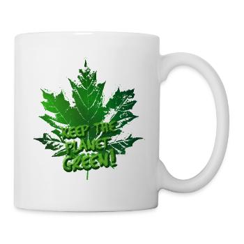 Leaf (Keep Green, lettering) - Mug - white - Right
