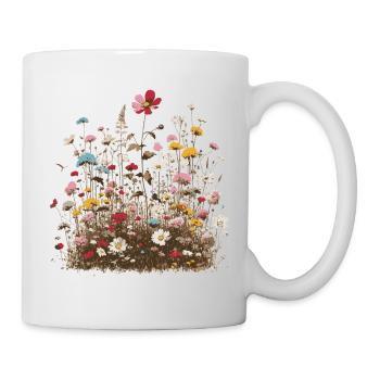fragrant colorful flower meadow spring blossoms herbs - Mug - white - Right