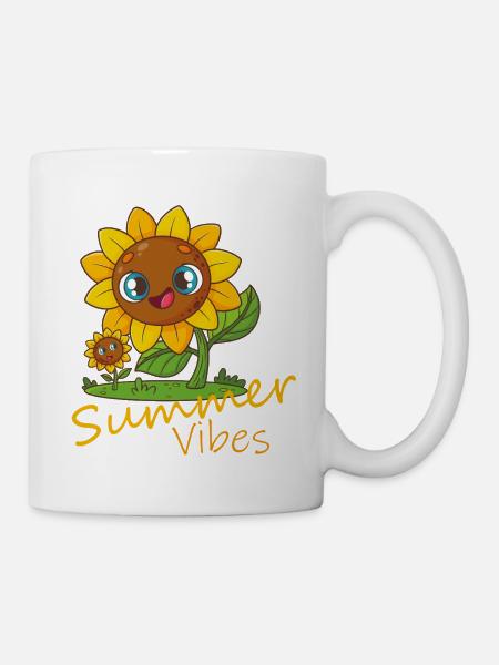 Summer Vibes - Flower Love - Mug - white