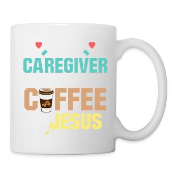 Cet aidant fonctionne au café et à Jésus aidant - Mug blanc - blanc - Droite
