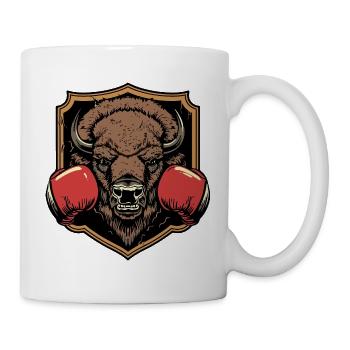 Bison Boxer MMA Logo - Tasse - Weiß - Rechts