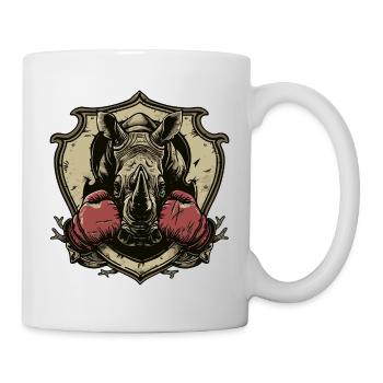 Nashorn Boxer MMA Logo - Tasse - Weiß - Rechts