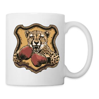 Gepard Boxer MMA Logo - Tasse - Weiß - Rechts