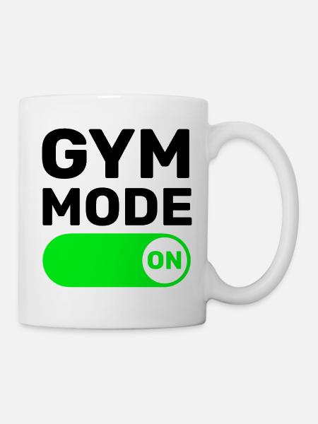 GYM MODE ON - FITNESS - WORKOUT - TRAINING - Tasse - Weiß