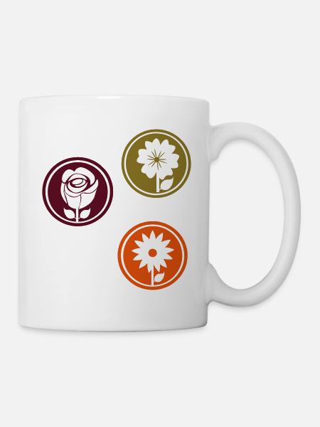 Ornamente Blumen - Tasse - Weiß