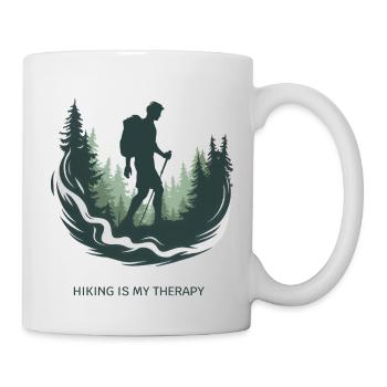 Hiking is My Therapy – Nature & Forest - Mug - white - Right