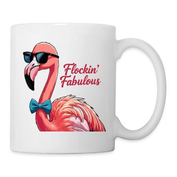 Flockin' Fabulous – Stylischer Flamingo - Tasse - Weiß - Rechts