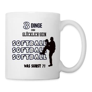 Softball Team Mannschaft Spieler Spiel Baseball - Tasse - Weiß - Rechts