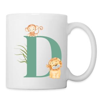 Lettre d vert animaux jungle - Mug blanc - blanc - Droite