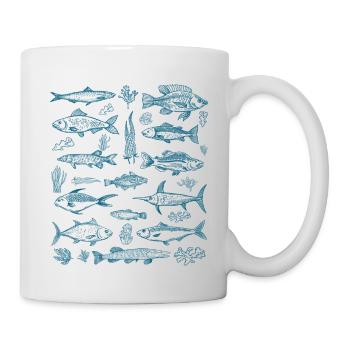 Poisson Vintage Tatouage Style Fisher Cadeaux - Mug blanc - blanc - Droite
