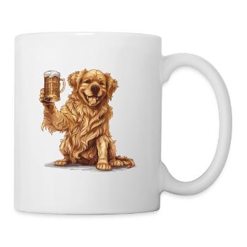 Golden Retriever Hunde Bier Lustig - Tasse - Weiß - Rechts