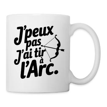 j'peux pas j'ai tir a l'arc / tir a l'arc sport - Mug blanc - blanc - Droite
