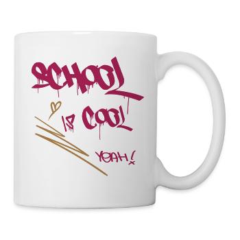 School is cool, Einschulung - Tasse - Weiß - Rechts