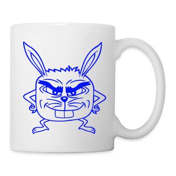 Hase Monster böser Blick Gefährlich Cool lächeln - Tasse - Weiß - Rechts