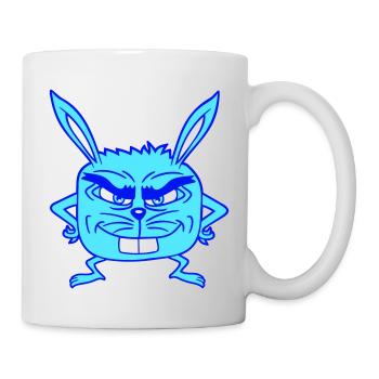 Hase Monster böser Blick Gefährlich Cool lächeln - Tasse - Weiß - Rechts