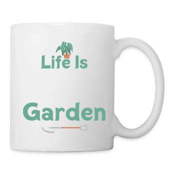 Life Is Better In The Garden Gardening Botanical - Tasse - Weiß - Rechts