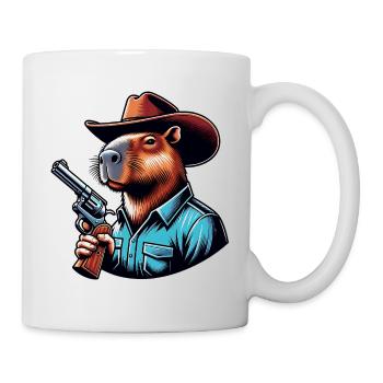 Western Capybara with Revolver - Mug - white - Right