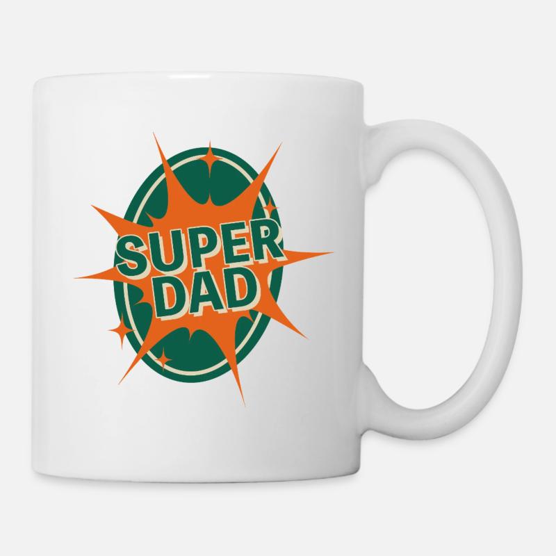 Super Dad Comic Style Design - Tasse - Weiß
