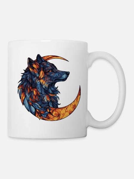 Wolf Mond - Tasse - Weiß