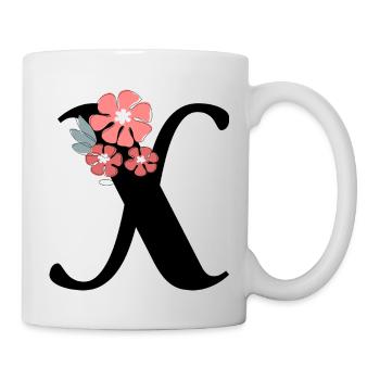 Minimalist Letter x Flowers - Mug - white - Right