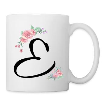 Brief und Blumen - Tasse - Weiß - Rechts