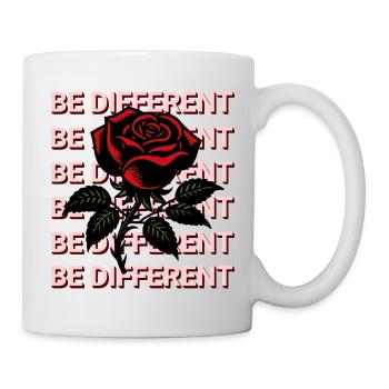 BE DIFFERENT – Red Rose Self-Love Positivity - Mug - white - Right