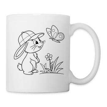 Lapin lapin avec casquette - Mug blanc - blanc - Droite